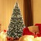 6/7.5/9 Ft Pre-Lit Snow Sprayed Christmas Tree Artificial Xmas Tree W/ Led Lights